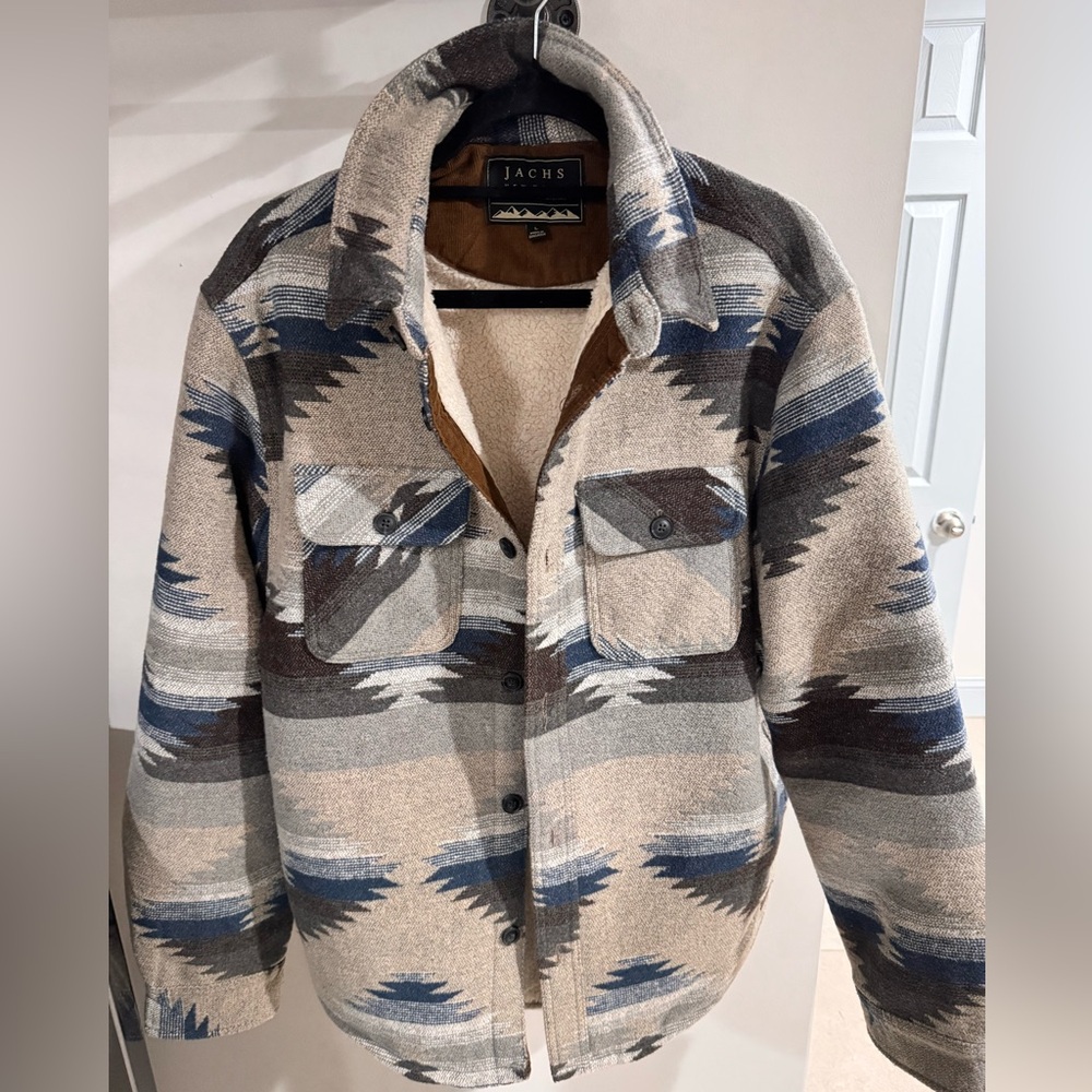 Jachs New York Aztec Sherpa Lined Shirt Jacket